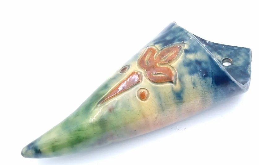 Art Nouveau Wall Pocket Flemish Pottery Vase Dripware Glaze Belgium Art Pottery - Image 3