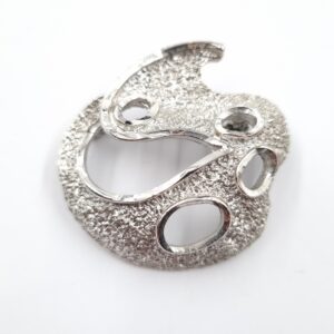 Dorene Modernist Brooch in Silver Tone