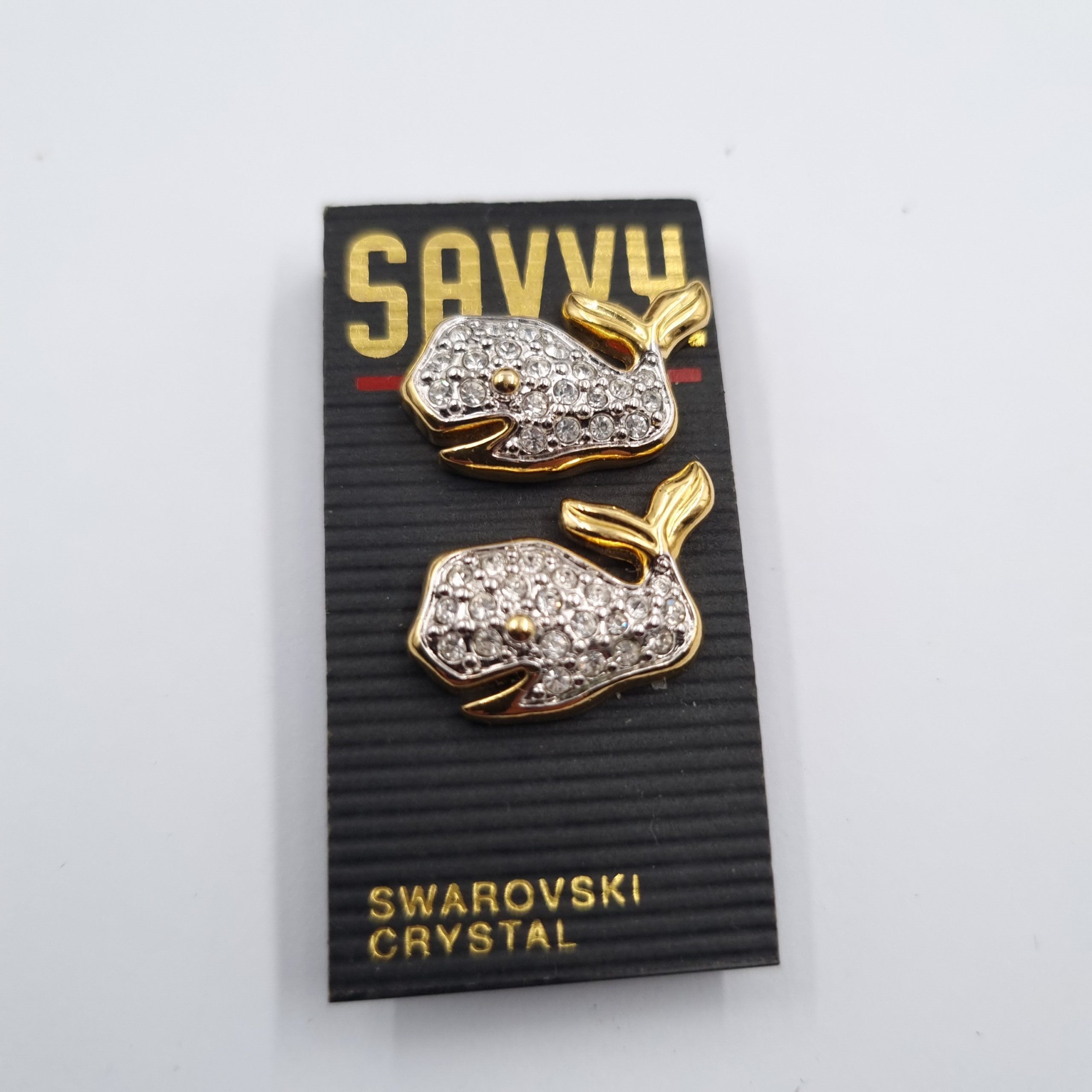 Savvy Swarovski Crystal Whale Pins
