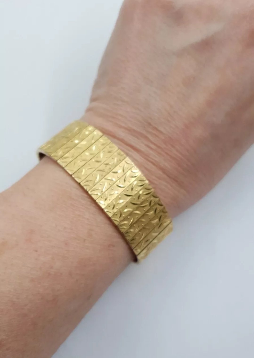 Andreas Daub Rolled Gold Bracelet Articulated Wide C 1960s - Image 2