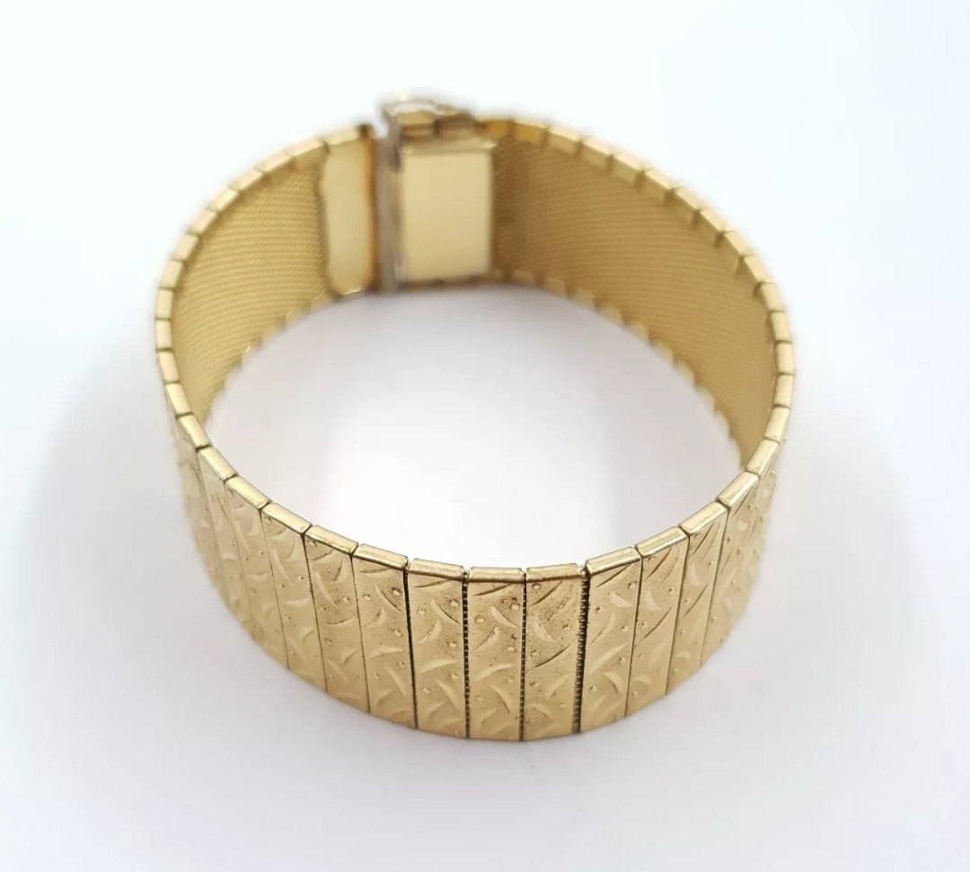 Andreas Daub Rolled Gold Bracelet Articulated Wide C 1960s - Image 4