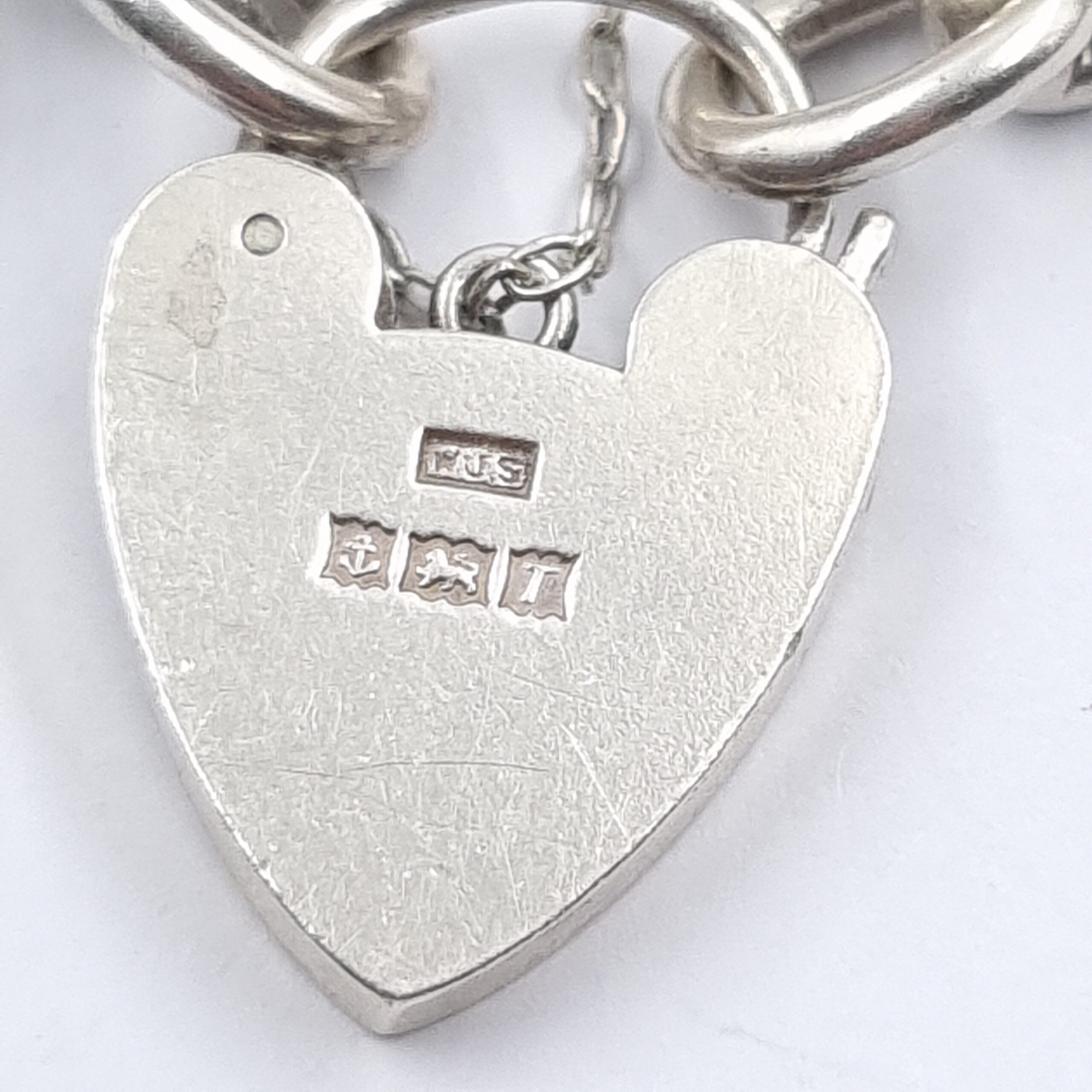 Sterling Silver Charm Bracelet Loaded with Charms Hallmarked c 1968 - Image 8
