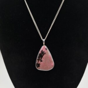 Malcolm Gray Rhodonite Pendant Necklace Sterling Silver