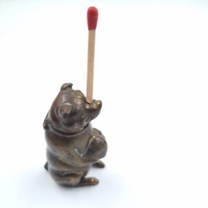 Antique Go To Bed Pig Vesta Case