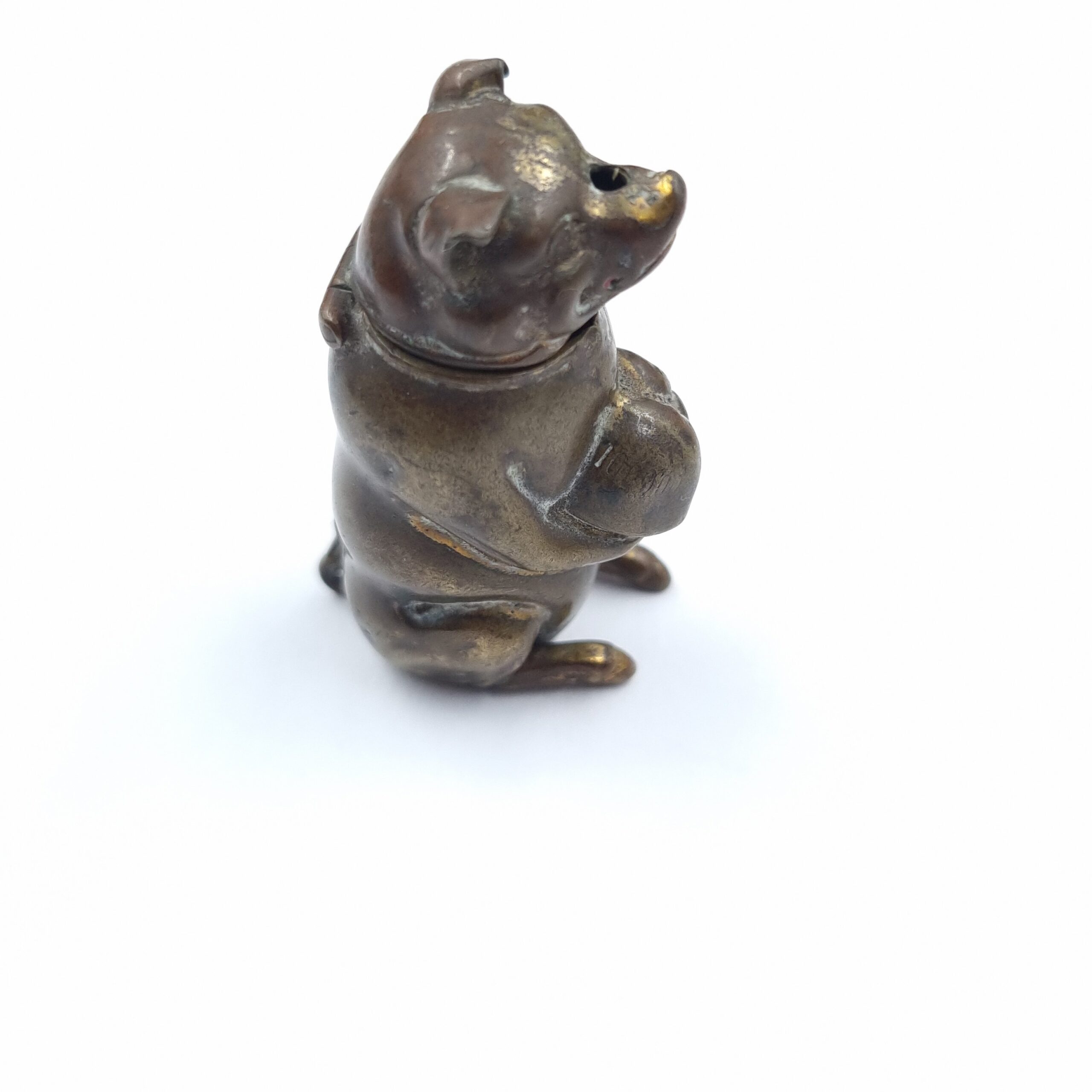 Antique Go To Bed Pig Vesta Case Figurative Match Case - Image 5