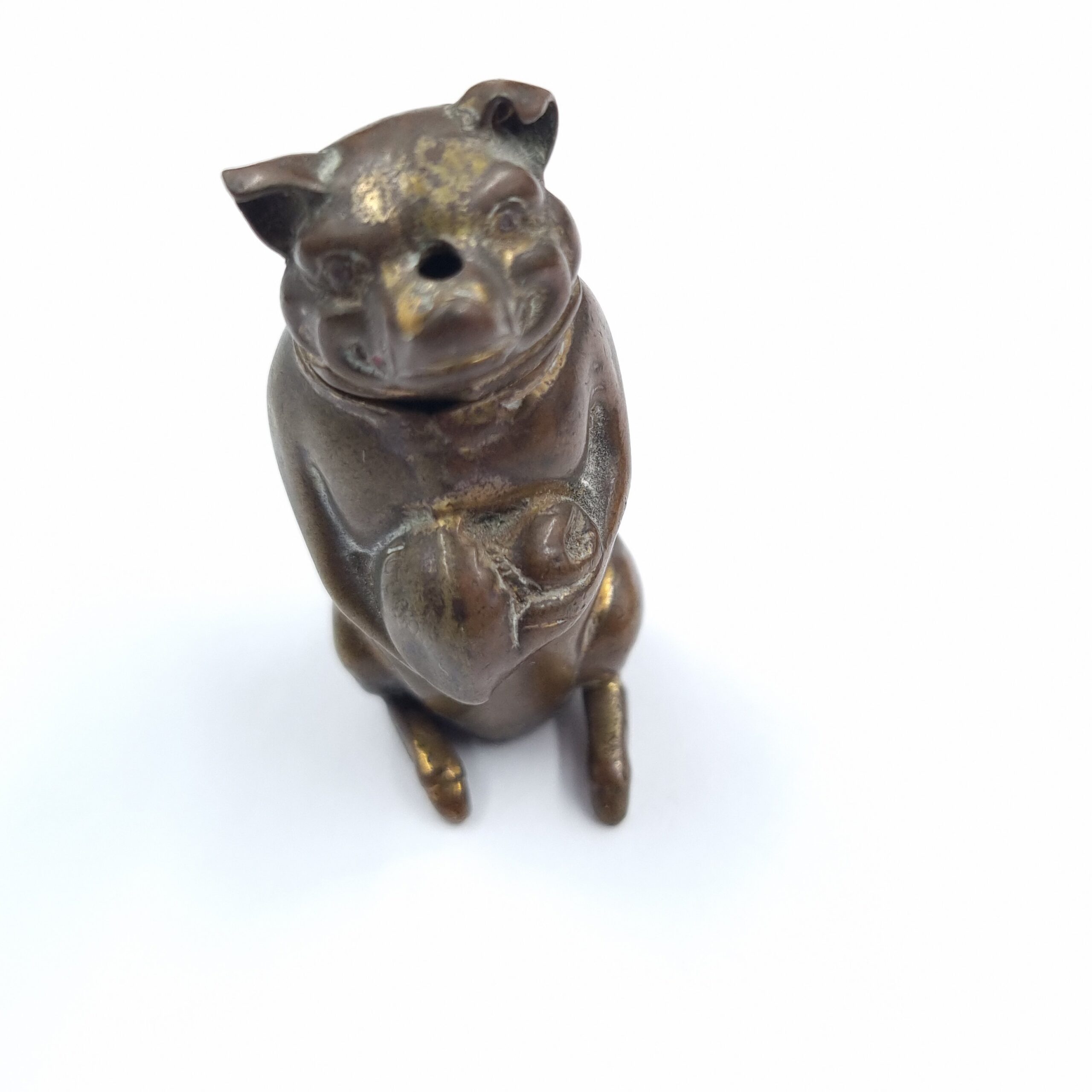 Antique Go To Bed Pig Vesta Case Figurative Match Case - Image 6