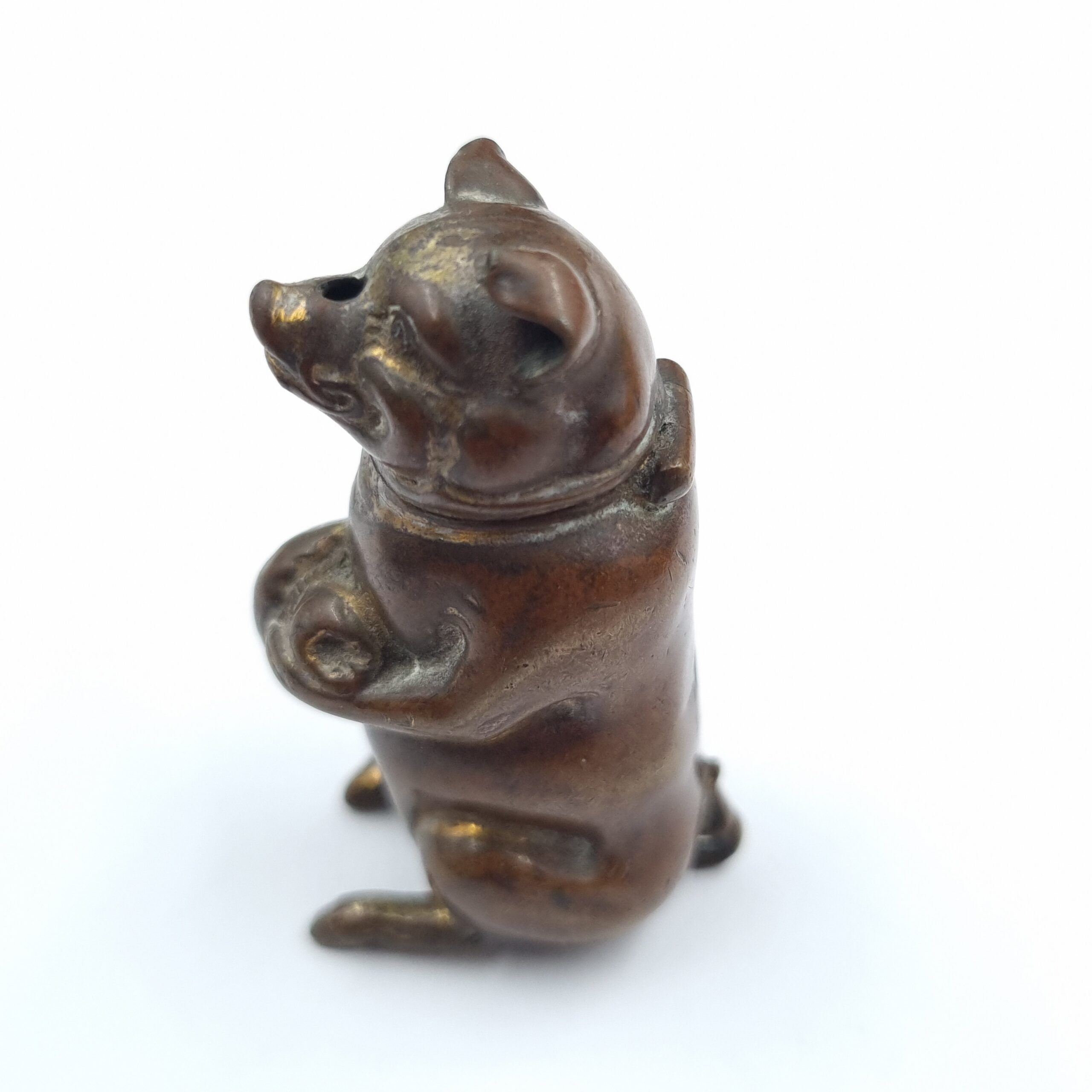 Antique Go To Bed Pig Vesta Case Figurative Match Case - Image 3