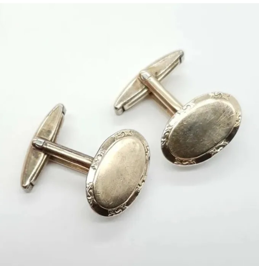 Sterling Silver Cufflinks with Gold Plating.