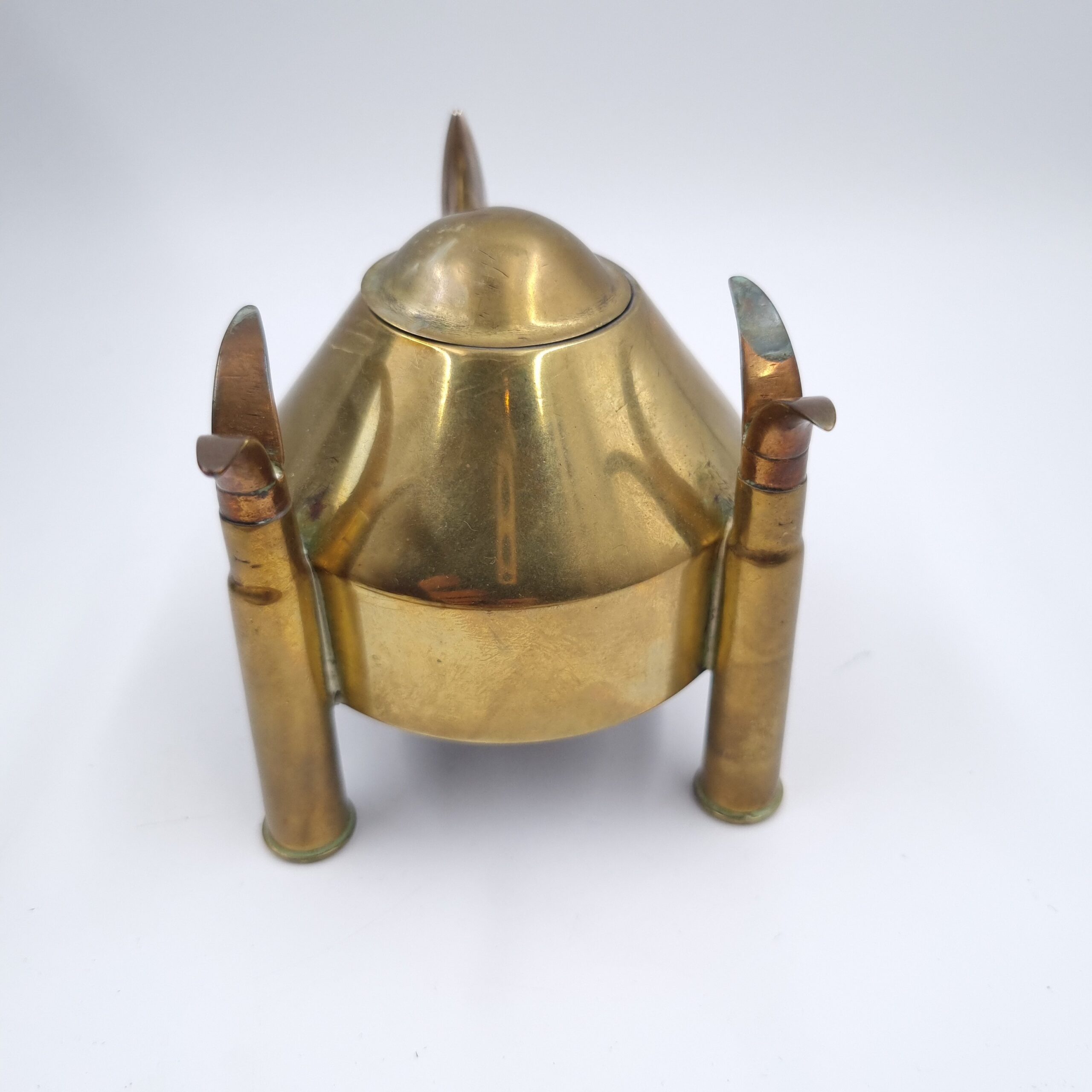 WW1 Trench Art Inkwell Pen Stand K14 Vii - Image 4