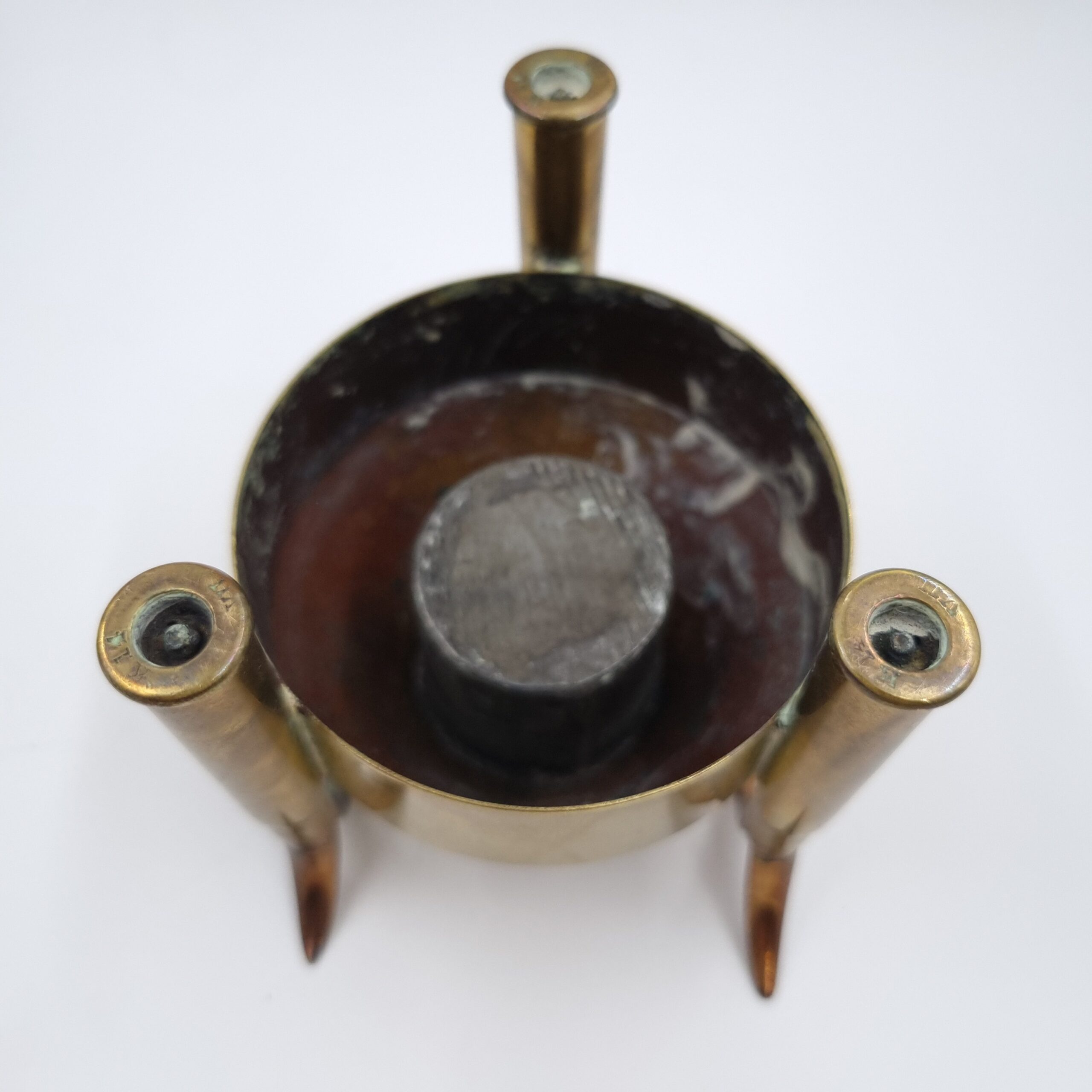 WW1 Trench Art Inkwell Pen Stand K14 Vii - Image 6