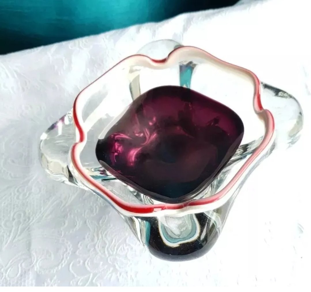 Art Glass Bowl attr Josef Hospodka Czech Glass Circa  1960s - Image 5
