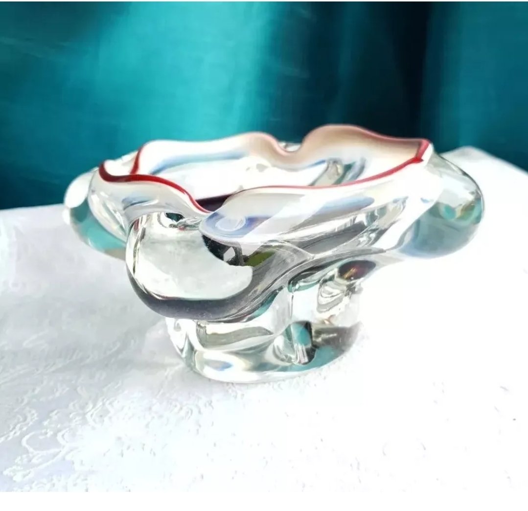 Art Glass Bowl attr Josef Hospodka Czech Glass Circa  1960s - Image 2