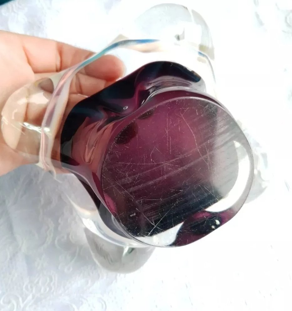Art Glass Bowl attr Josef Hospodka Czech Glass Circa  1960s - Image 4