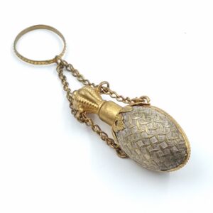 Antique Gilt Scent Bottle with Finger Ring
