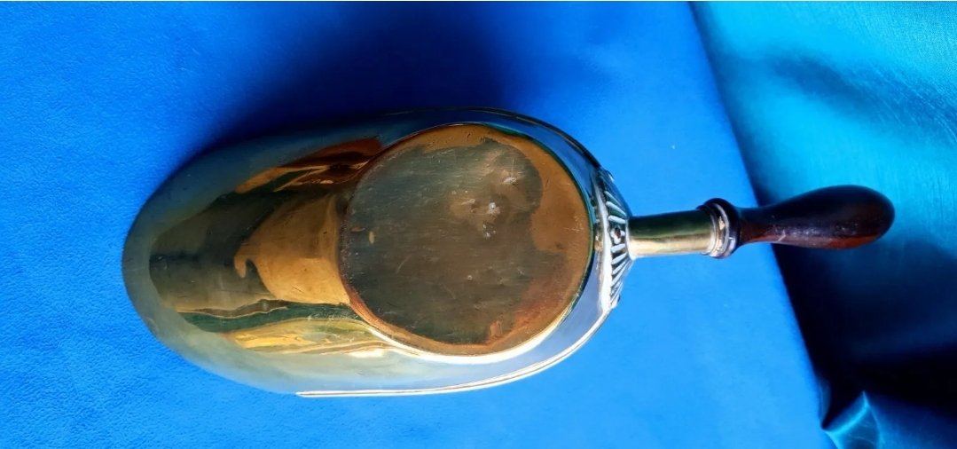 Antique Coffee Scoop Brass & Wood Grocer with Turned Handle by H&C.S Ltd - Image 2