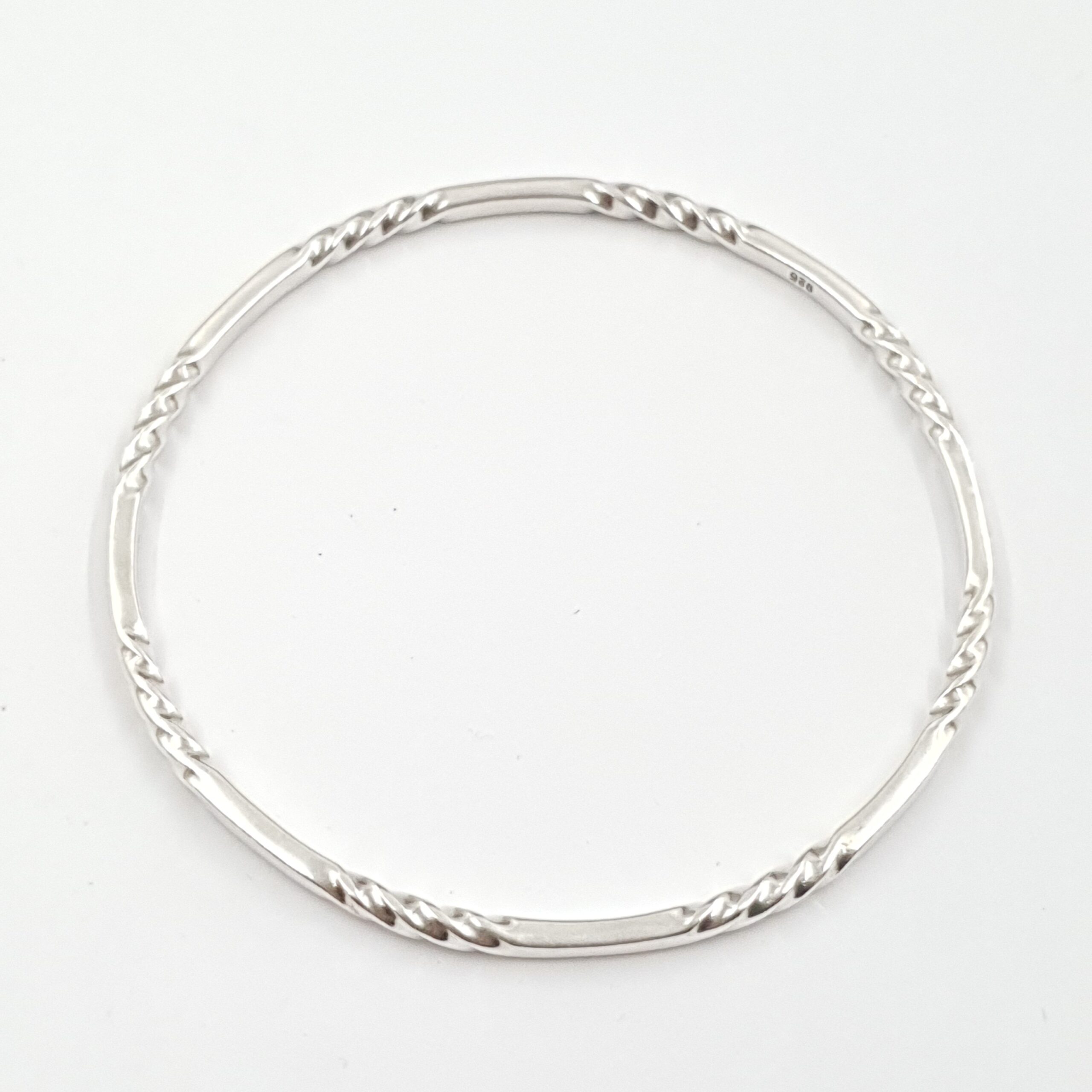 Vintage Sterling Silver Bangle Twist Design UK Hallmarked - Image 2