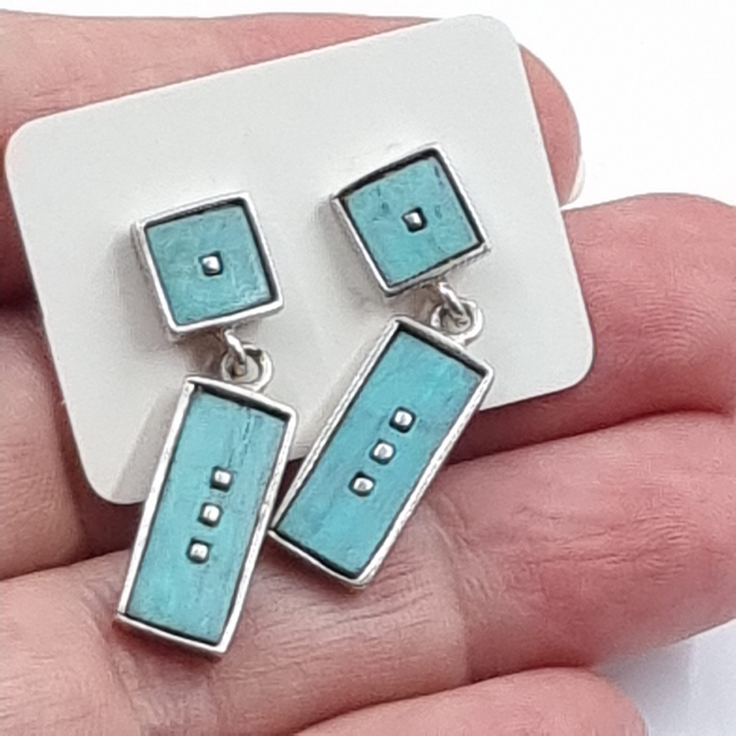 Joidart Drop Earrings Blue Dangle Sterling Silver - Image 3
