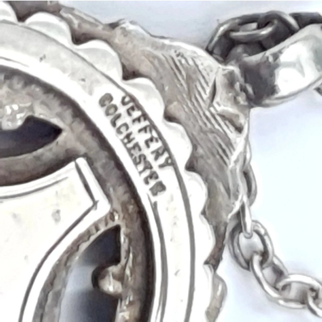 William Hair Haseler Silver Fob Medal THFL 1920 Jeffery Colchester with chain - Image 5