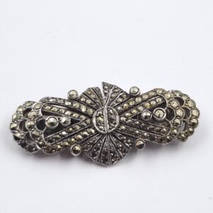 Art Deco Sterling Silver Marcasite Duette