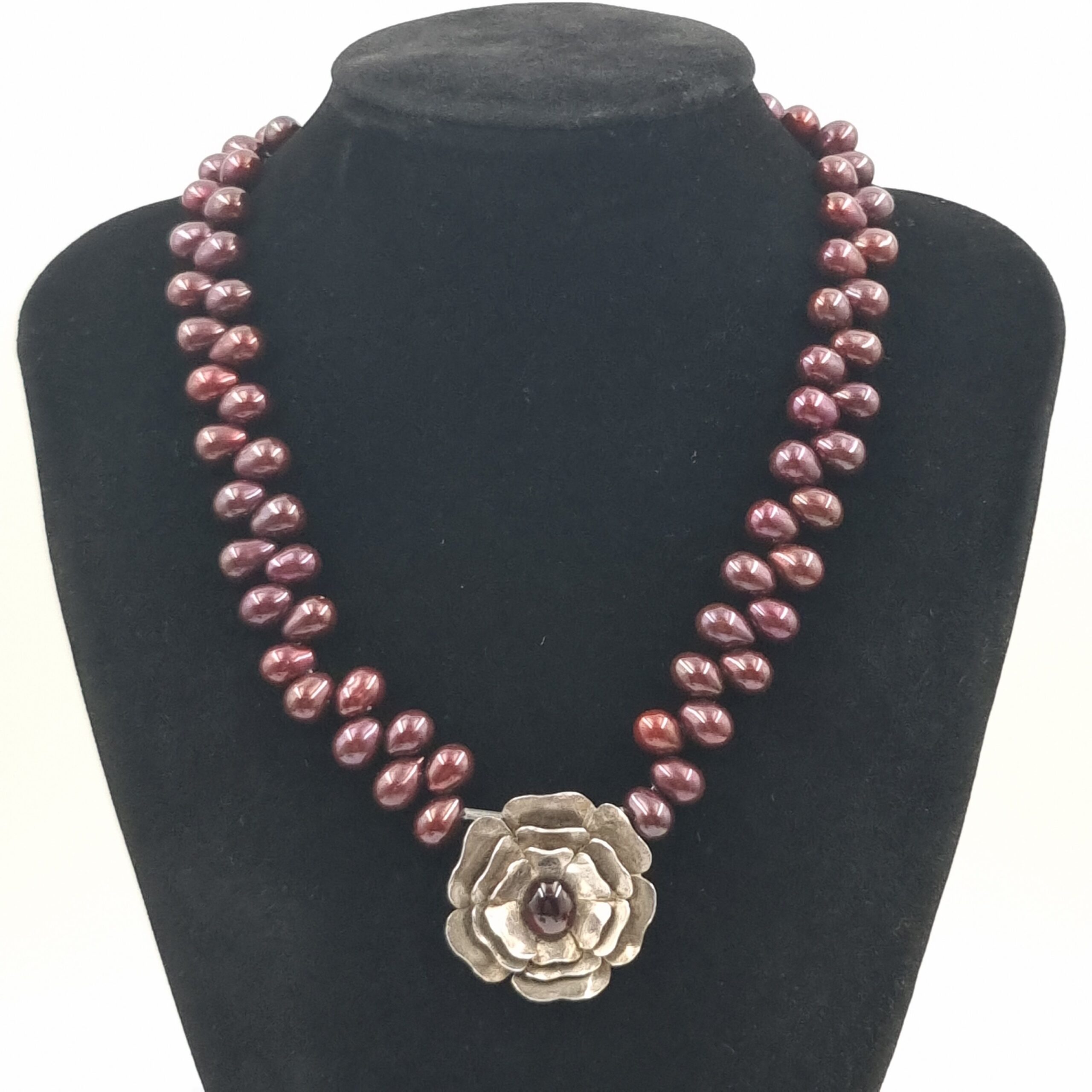 Scottish Silver & Pearl Necklace by Audrey Grace Connelly Edinburgh Hallmark - Image 2