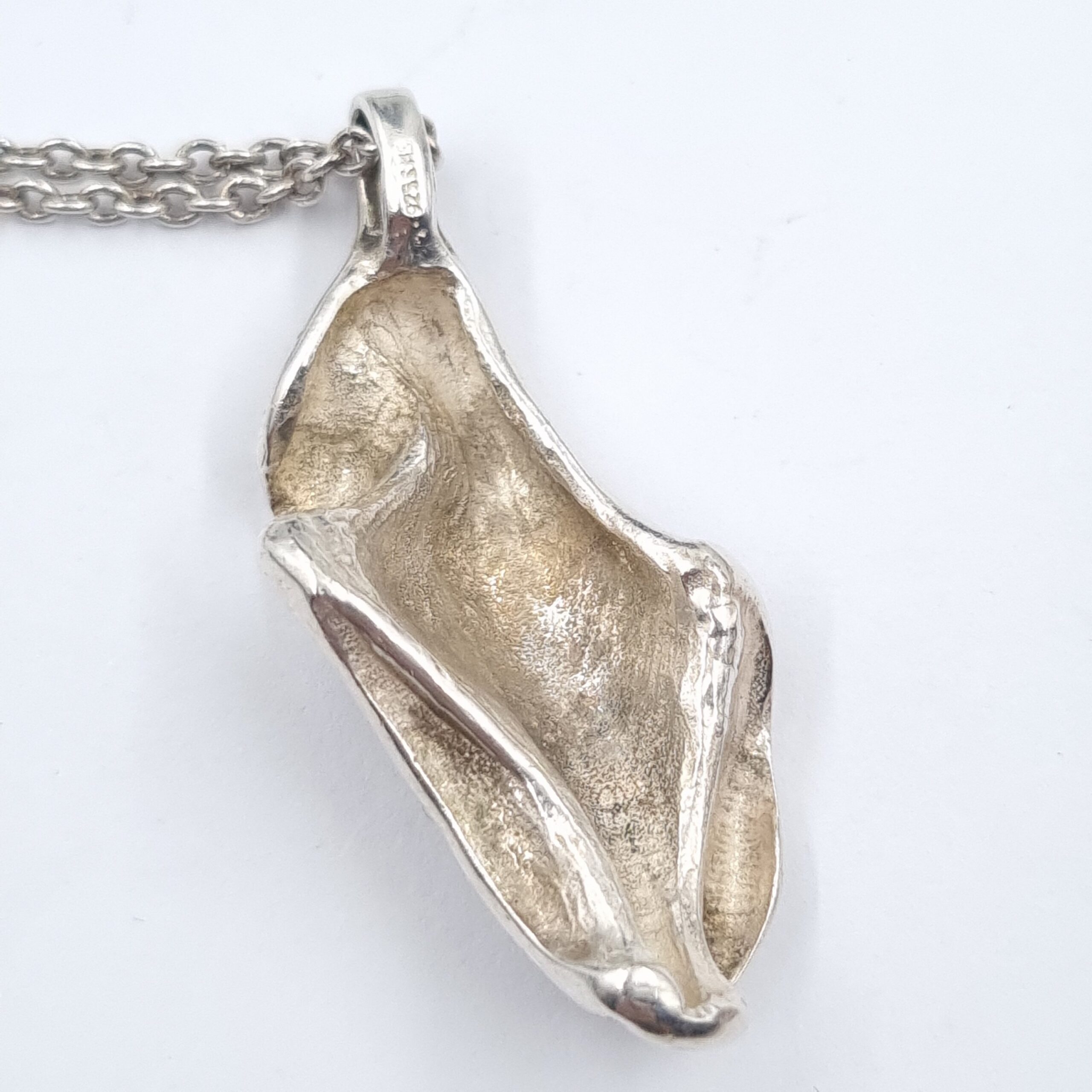 Hermann Siersbol Sterling Silver Modernist Pendant Necklace Large - Image 4