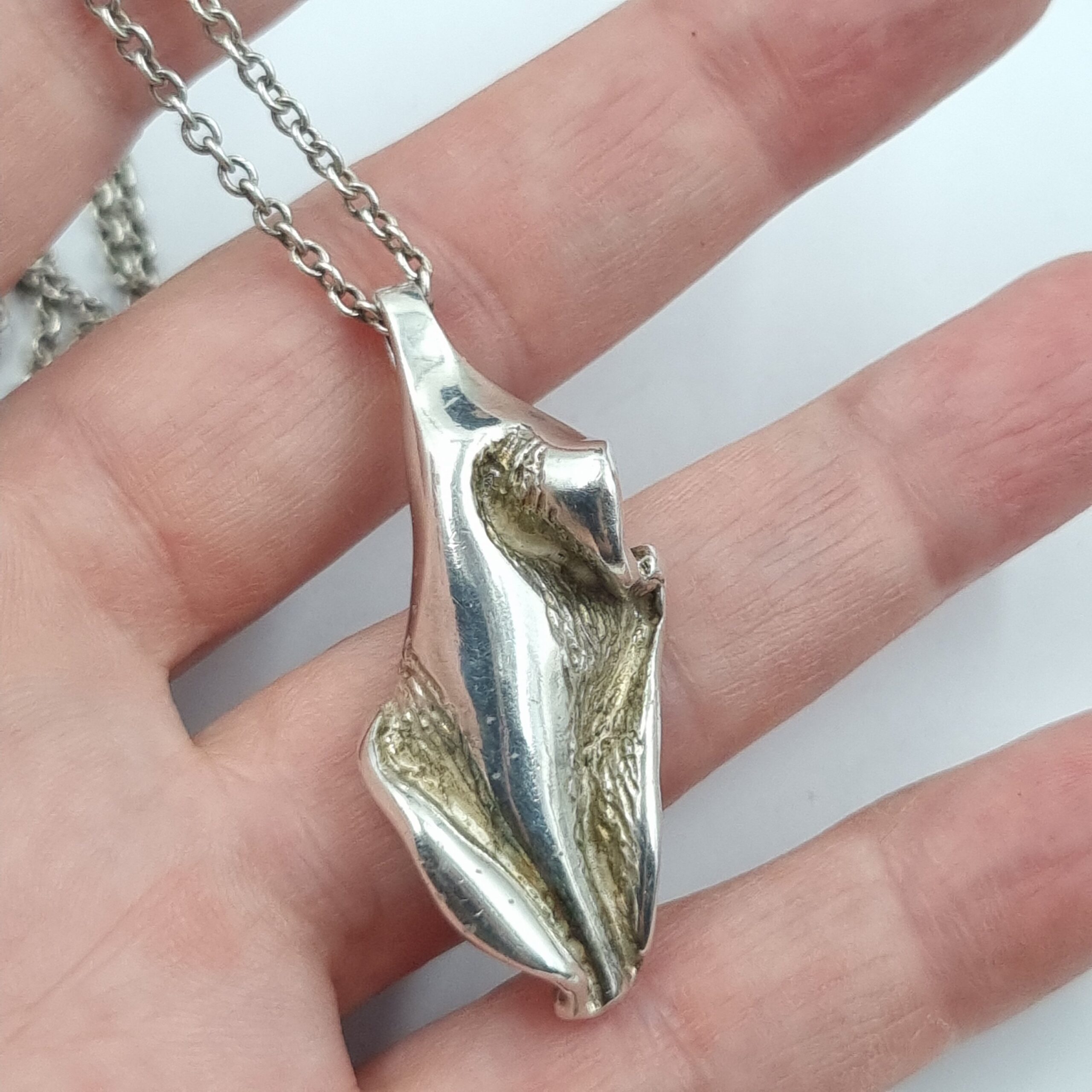Hermann Siersbol Sterling Silver Modernist Pendant Necklace Large - Image 3