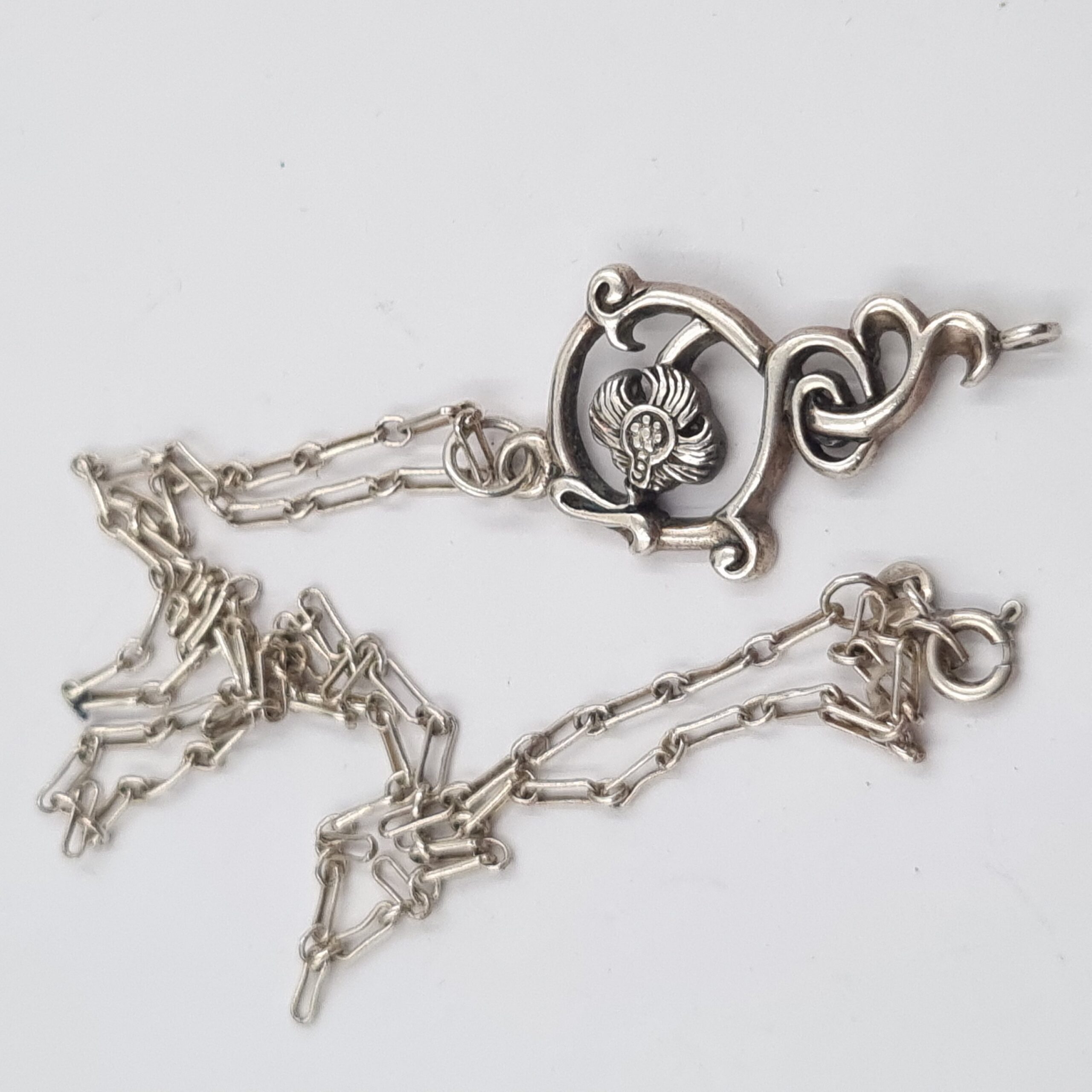 Sterling Silver Celtic Norse Pendant on Paperclip Chain - Image 3