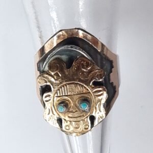 Gold & Silver Inca God Ring Peru