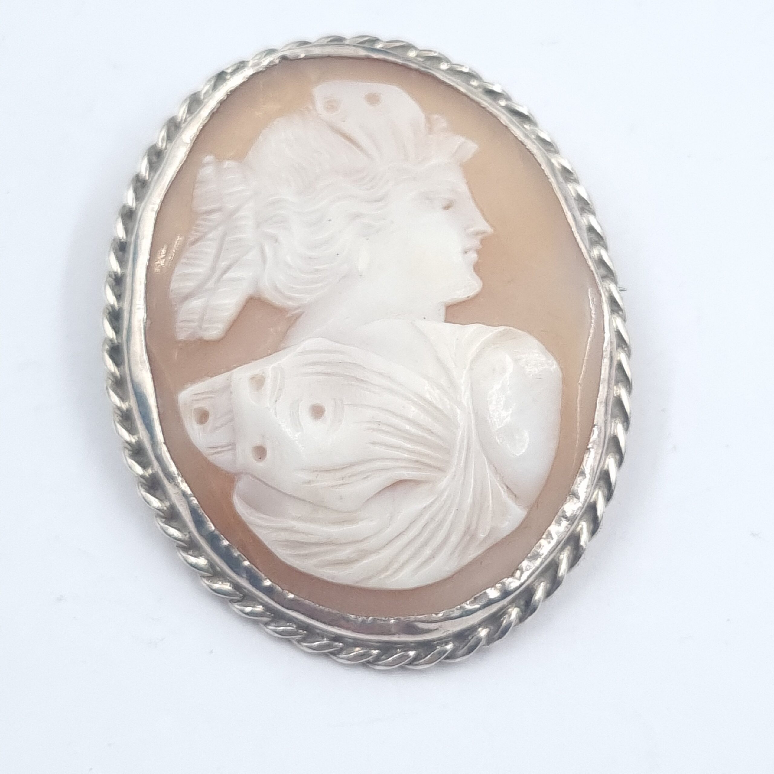 Victorian Shell Cameo Silver Mount