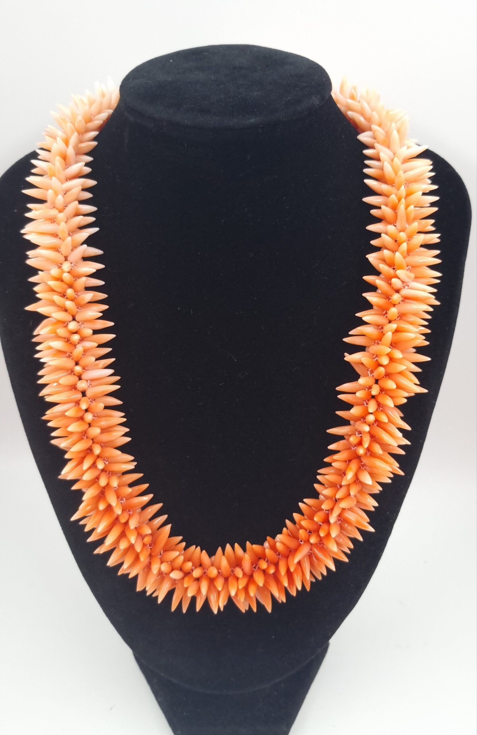 Coral Necklace 14k Gold Clasp Statement