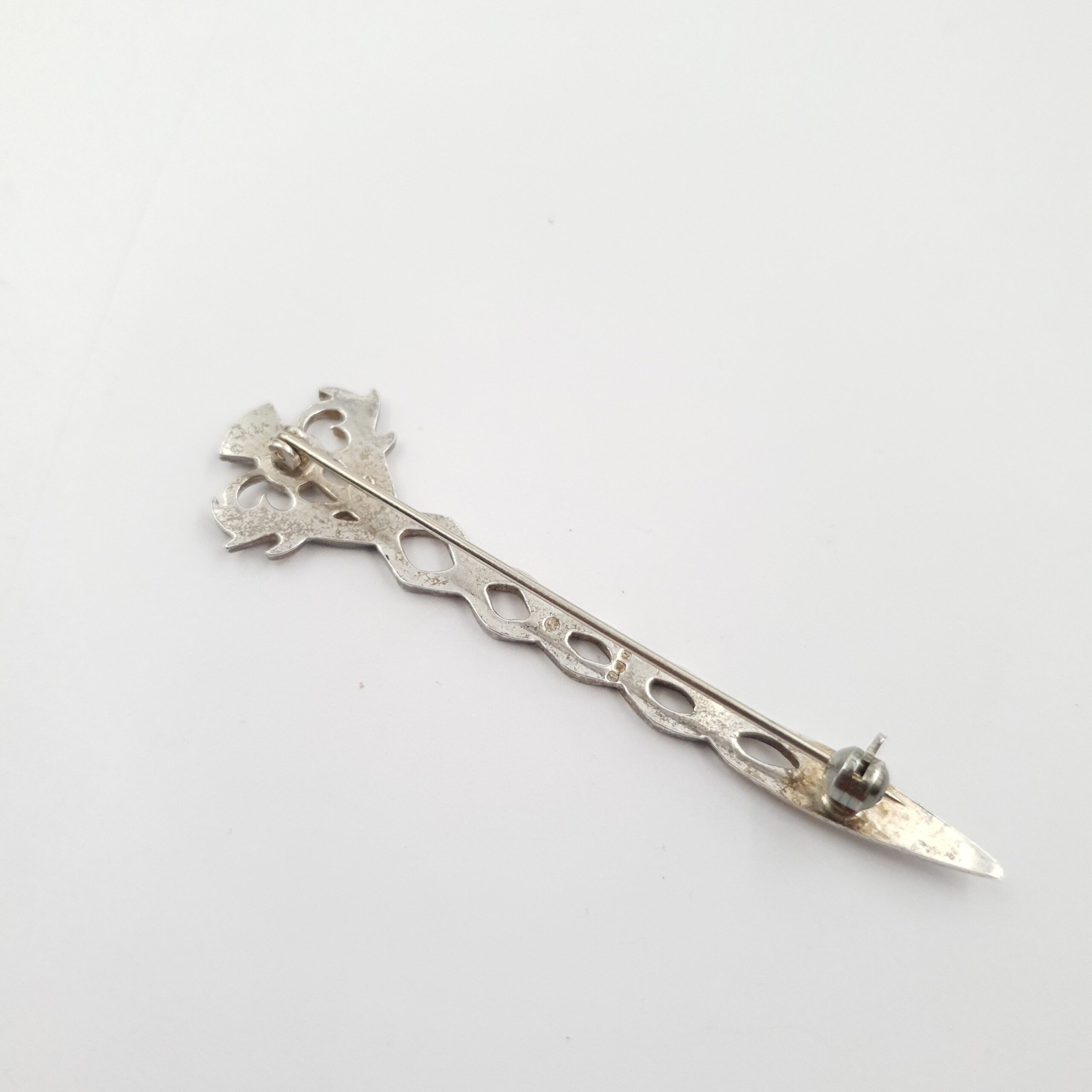 Scottish Silver Malcolm Gray Kilt Pin Thistle Brooch Hallmarked Edinburgh 1984 - Image 2