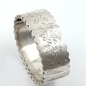 Victorian Aesthetic Movement Silver Bangle Hallmarked