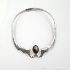 1960s Mexico Modernist Sterling Silver Torque Necklace