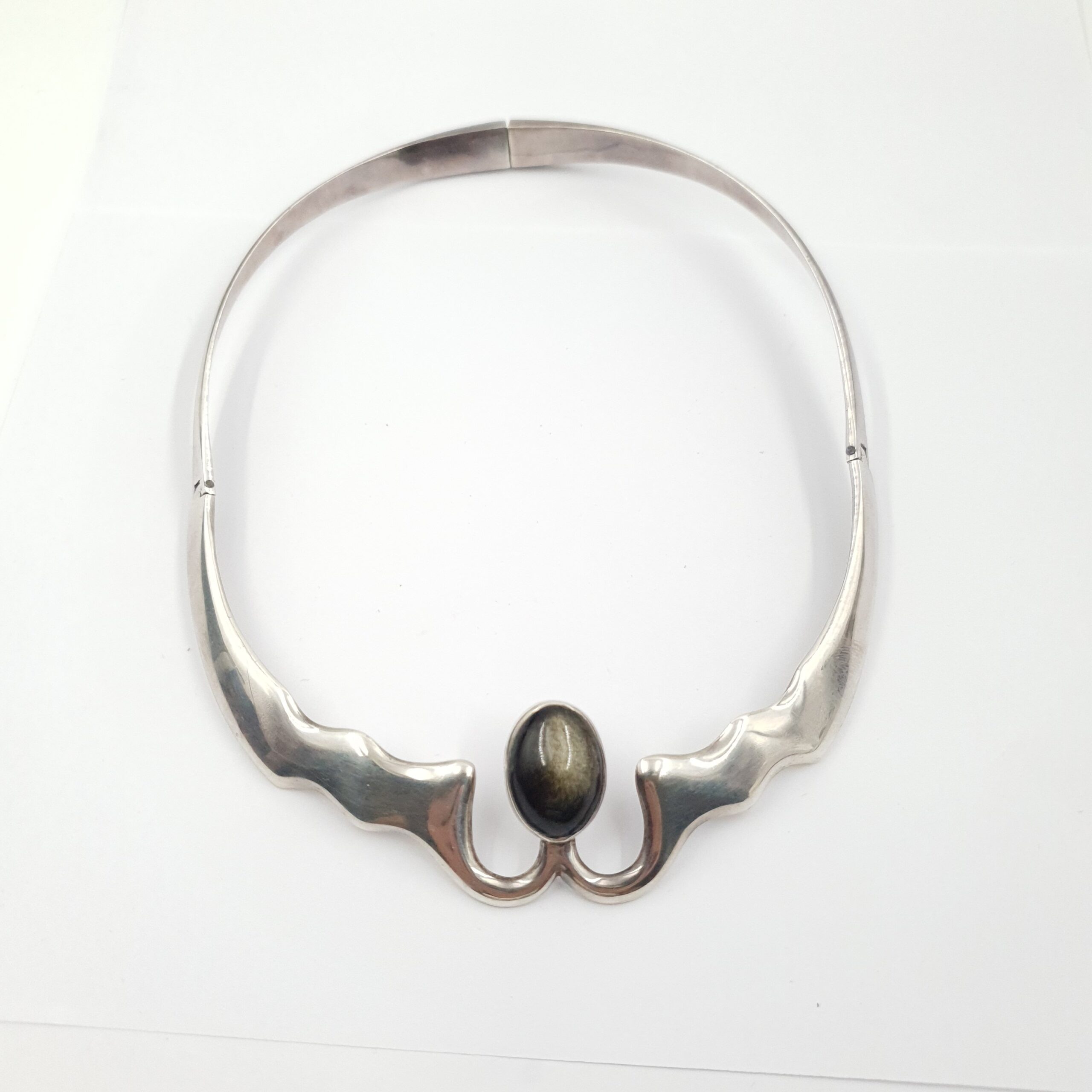 1960s Mexico Modernist Sterling Silver Torque Necklace