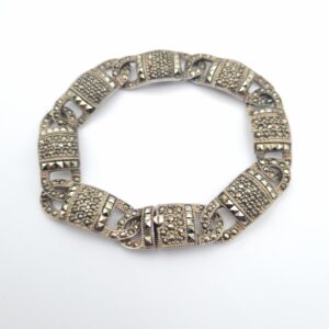 Sterling Silver Art Deco Style Marcasite Bracelet