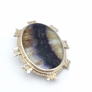 Blue John Brooch Sterling Silver
