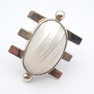 Vintage Cerro Blanco Ring Blister Pearl Sterling Silver