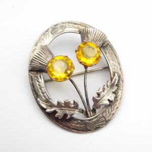 Scottish Thistle Brooch Hallmarked Glasgow