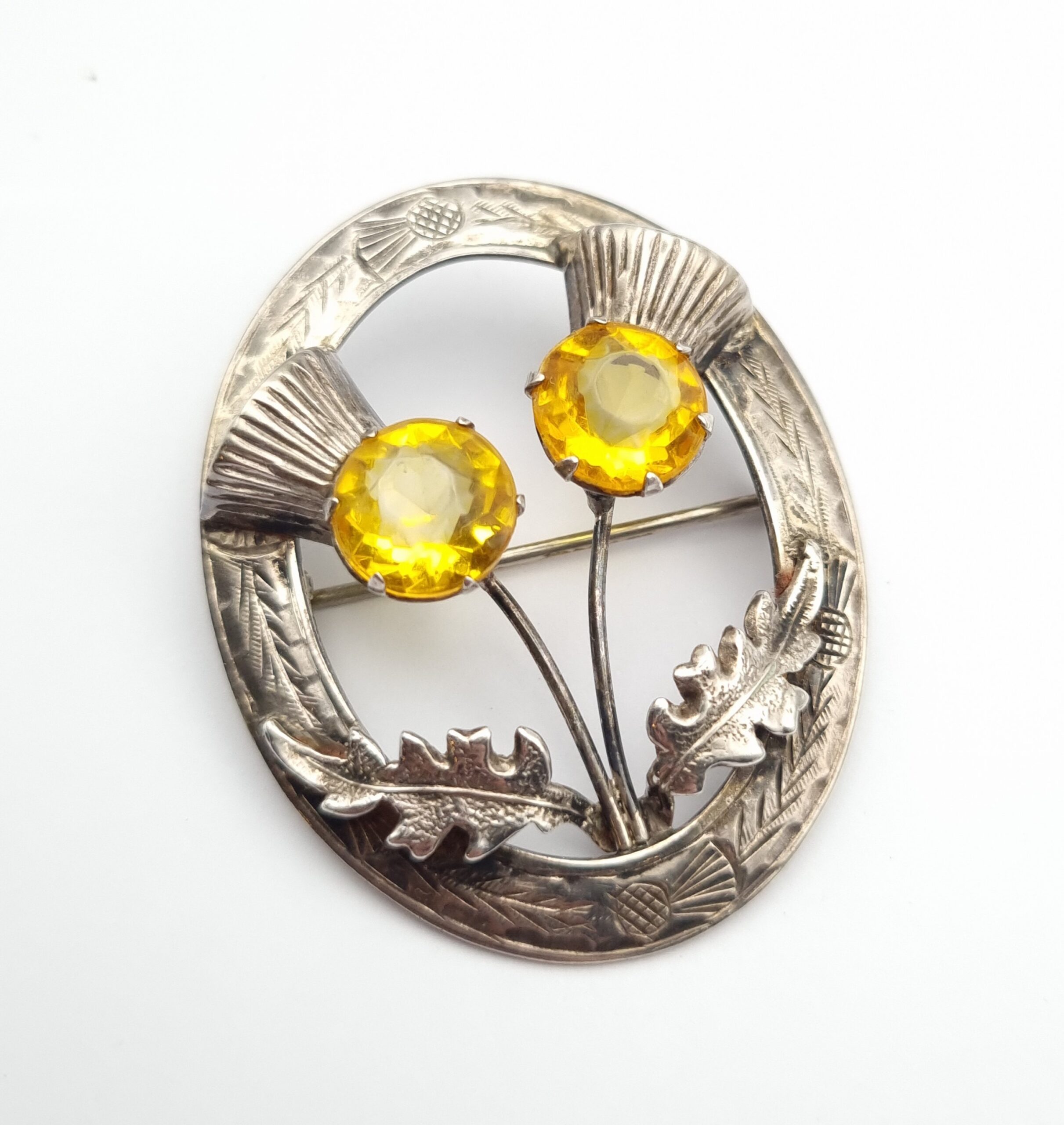Scottish Thistle Brooch Hallmarked Glasgow