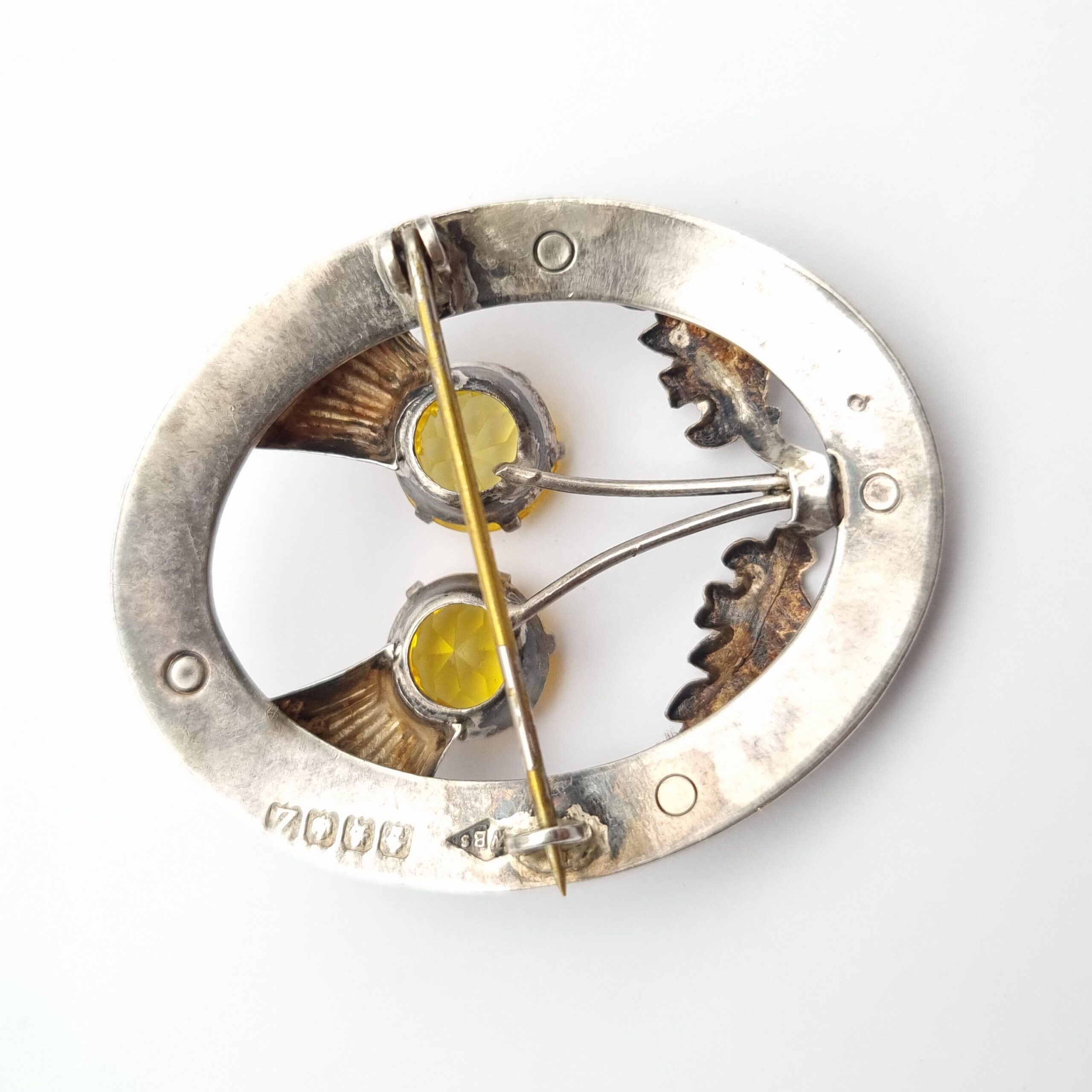 Scottish Thistle Brooch Hallmarked Glasgow