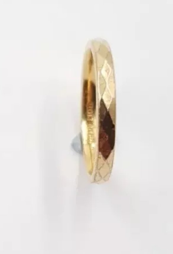 Vintage Rolled Gold Wedding Band Ring Faceted Size L 5.75 - Image 3