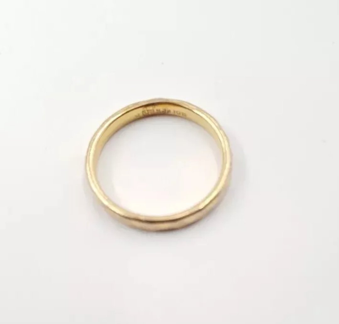 Vintage Rolled Gold Wedding Band Ring Faceted Size L 5.75 - Image 2