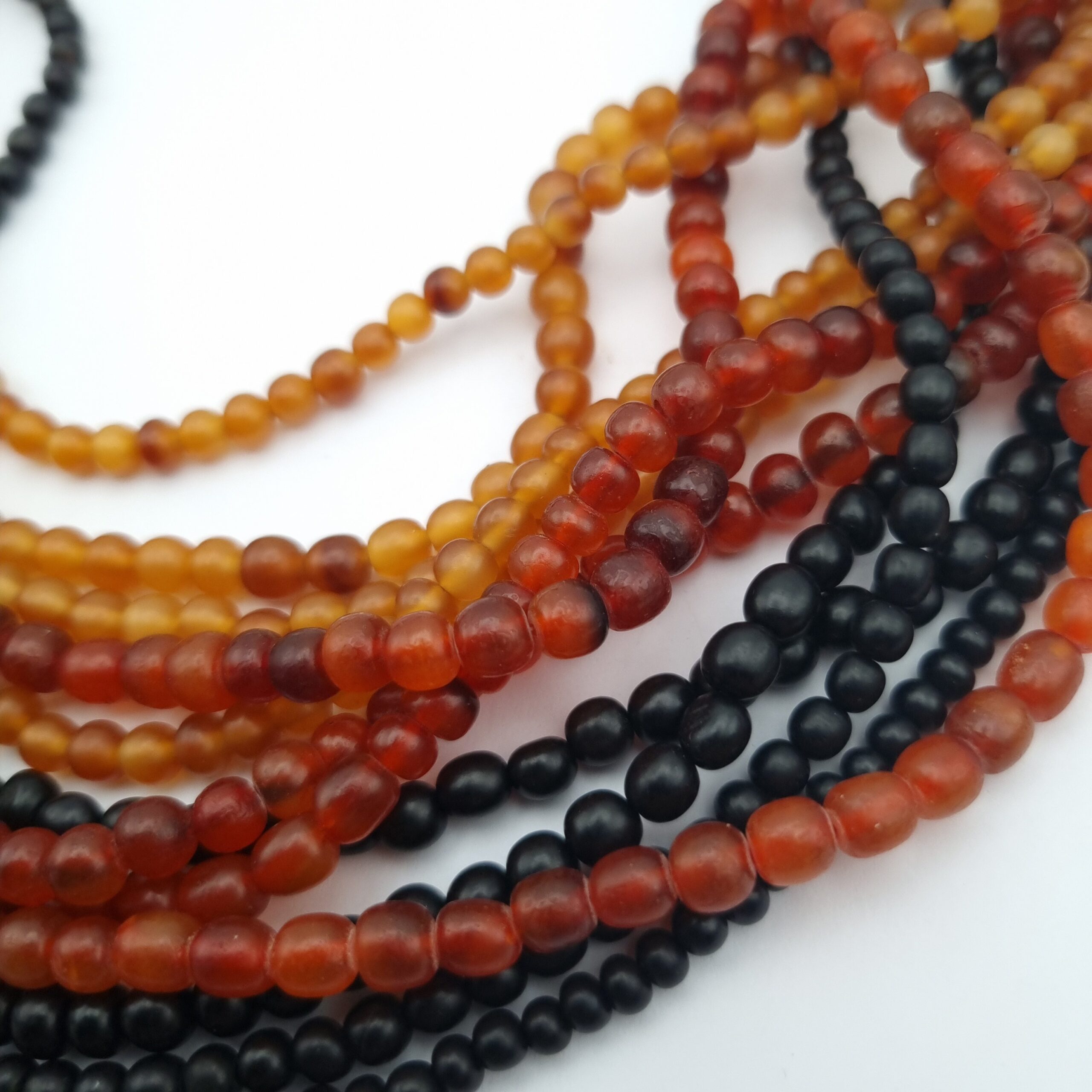 Gerda Lynggaard Multi Strand Amber & Horn Bead Necklace Vintage Monies - Image 6