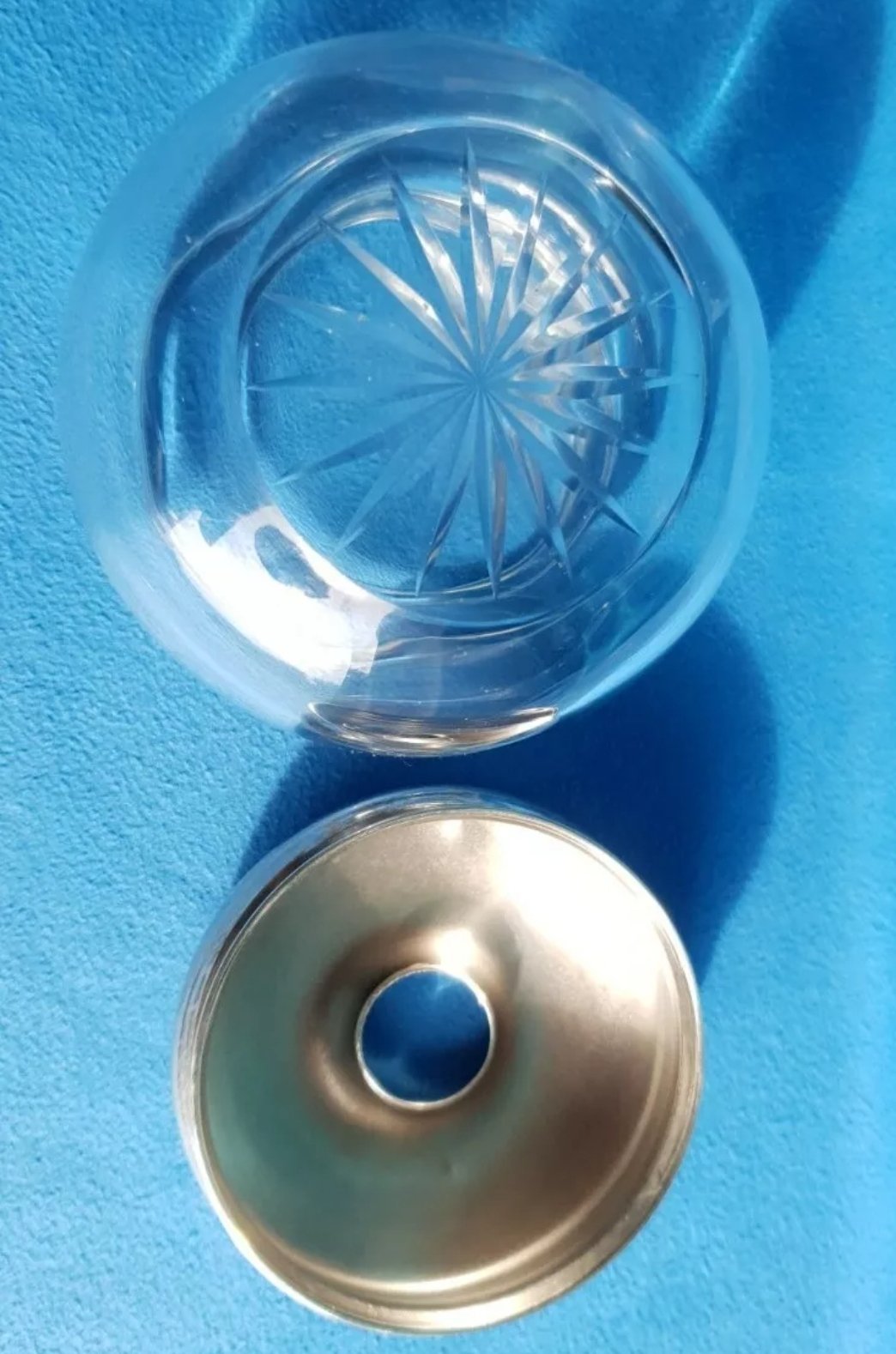 Chester Silver Top Vanity Pot J & R Griffin 1929 Art Deco Glass - Image 5