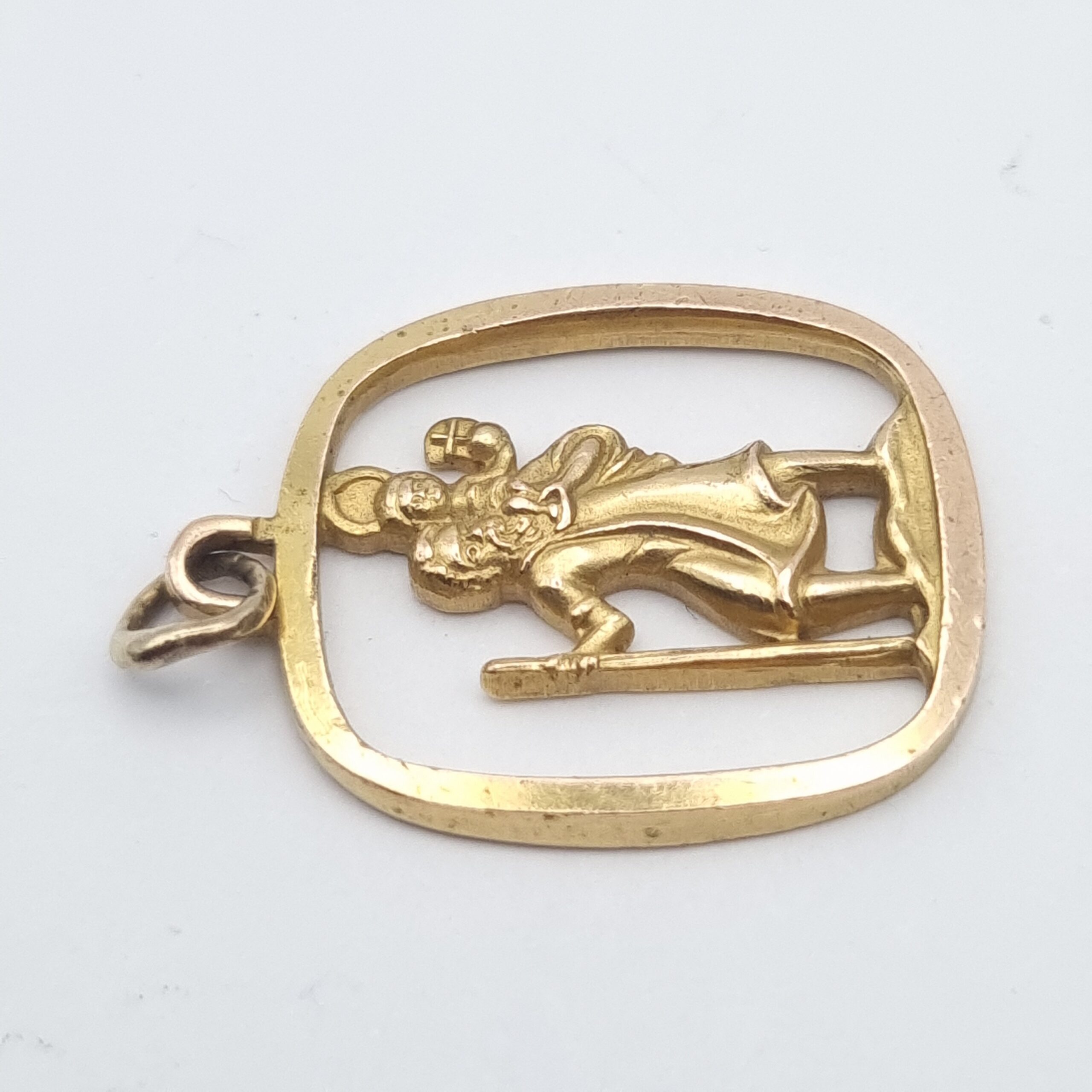 Georg Jensen 9ct Gold St Christopher Pendant Hallmarked 1976 - Image 3
