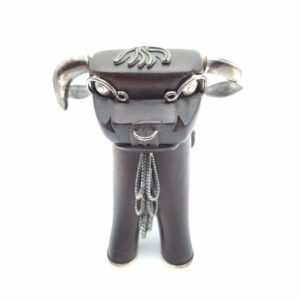 Pucarà Bull Sterling Silver & Wood by Ilaria Peru.