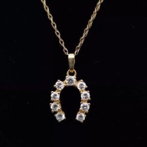 9ct Yellow Gold Horseshoe Pendant Necklace