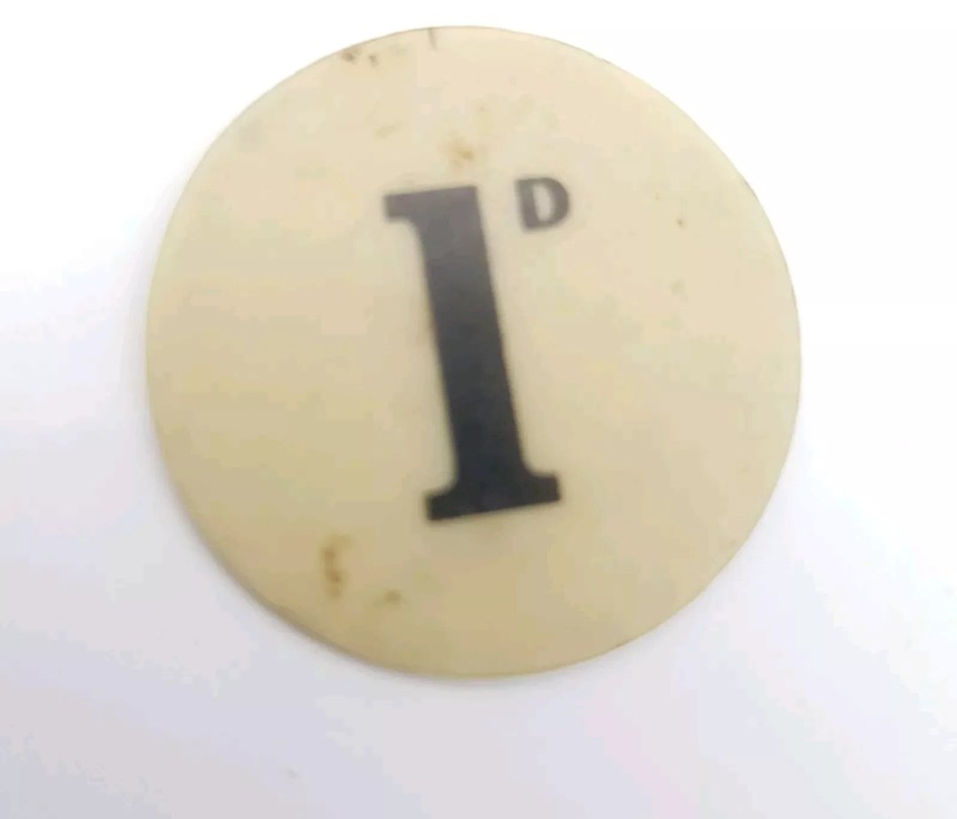 Prisoner of War Token 1d Celluloid Onchan Internment Camp