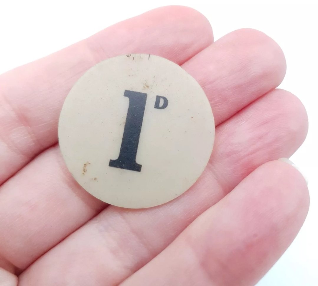 Prisoner of War Token 1d Celluloid Onchan Internment Camp - Image 3