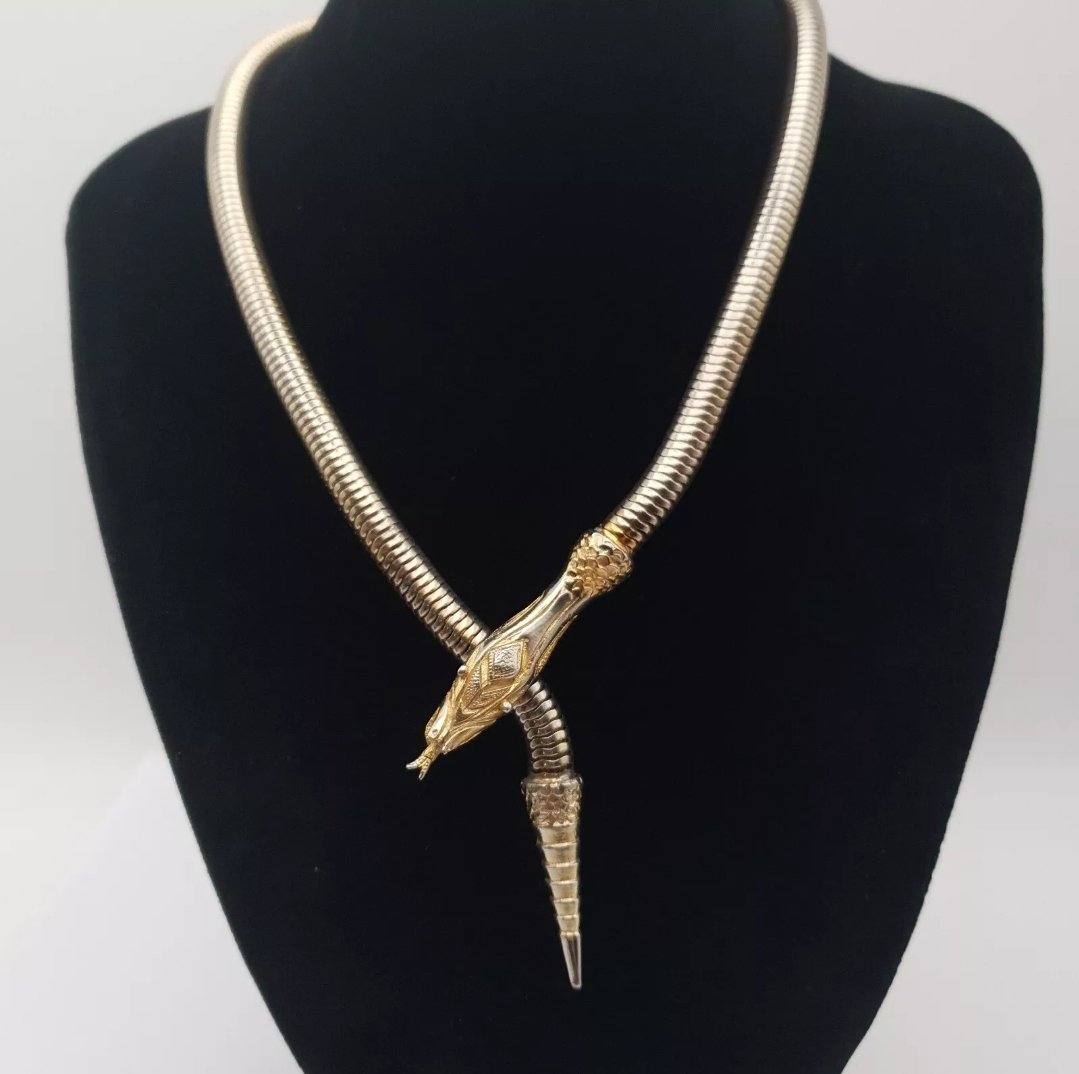 Vintage Articulated Snake Gas Pipe Necklace